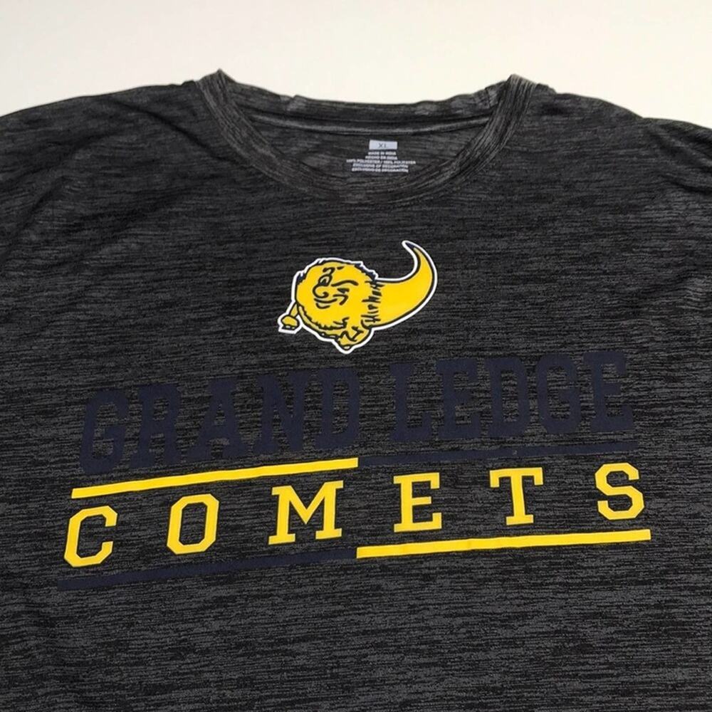 GRAND LEDGE HIGH SCHOOL COMETS Mens XL Gray Performance Shirt